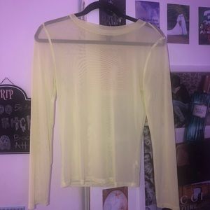 Wild fable mesh yellow/green long sleeve